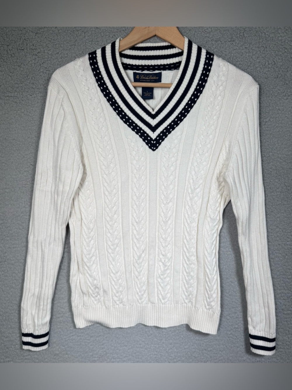 Brooks Brothers Cricket Tennis Sweater Women's Size L Ribbed Luxury Old Money